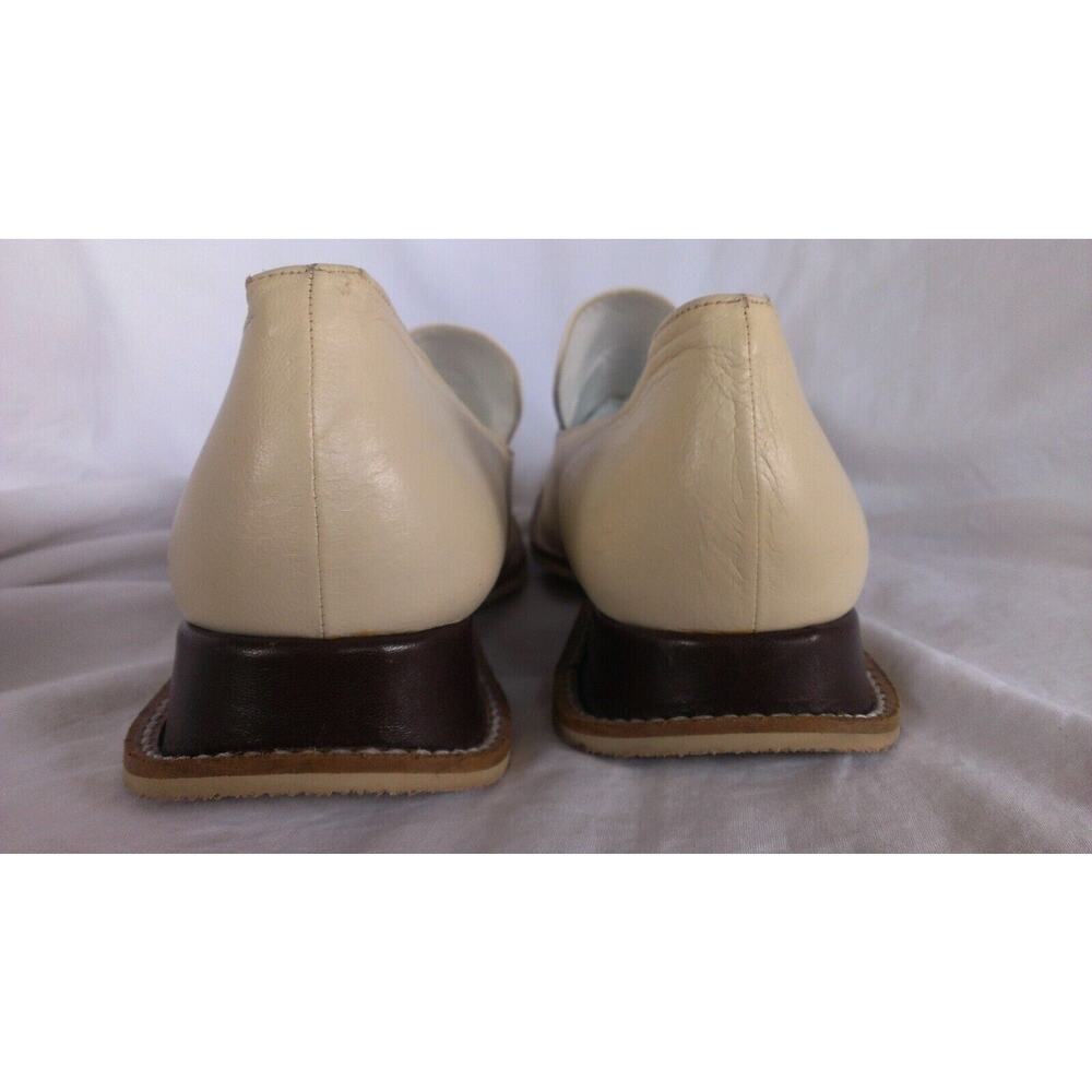 Renouard Plancoet Women's Bone White Tan Wooden Button Loafers Size 41 - US 10.5 - Picture 7 of 9